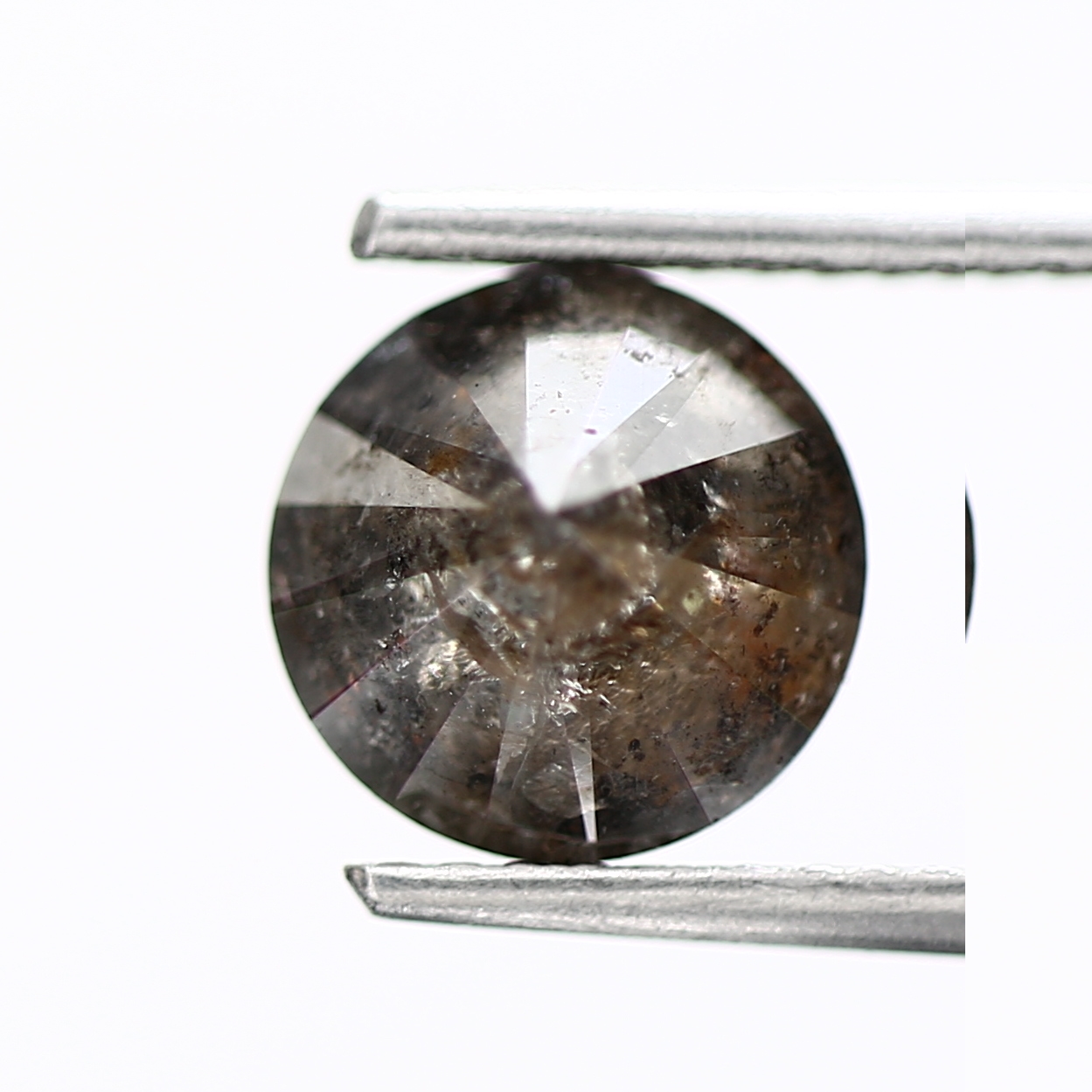 2.44 Carat Fancy Gray Round Shape Salt and Pepper Natural Loose Diamond 